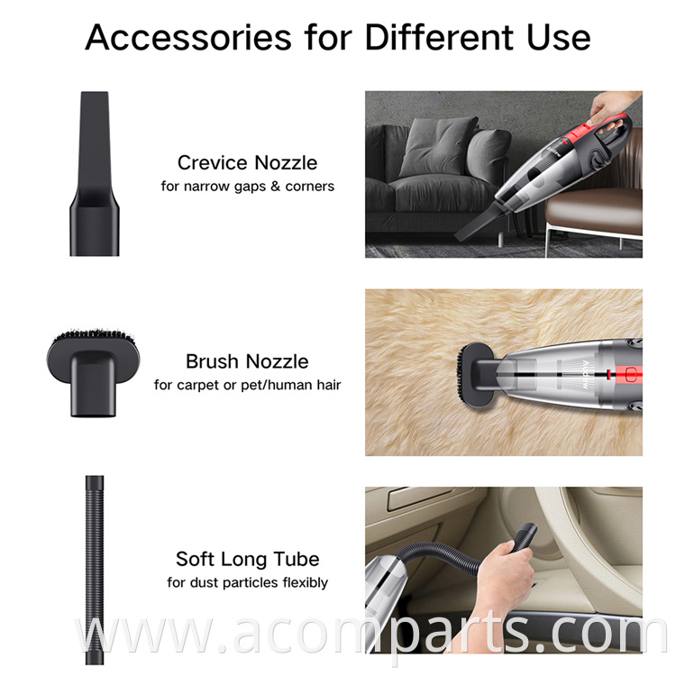150W 3600mah 8000pa cordless 12V home lightweight small size hand held portable mini vacuum cleaner car with hose